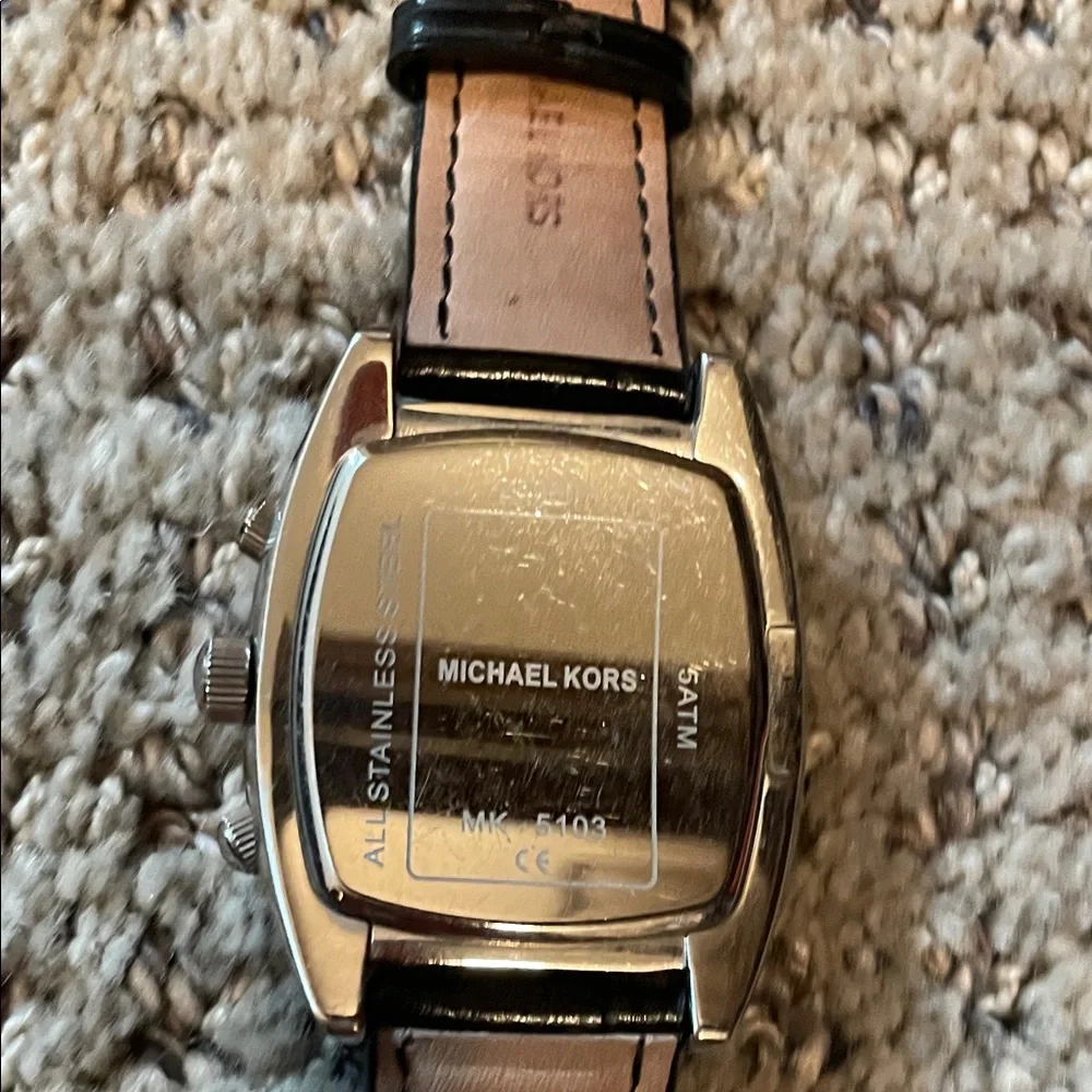 Michael Kors Black and Silver Crystal Watch